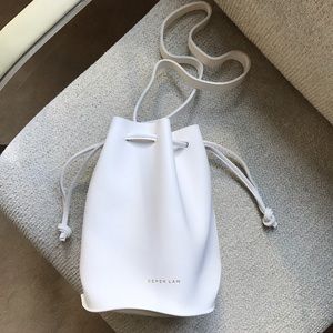 White bucket bag